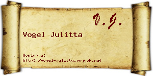 Vogel Julitta névjegykártya